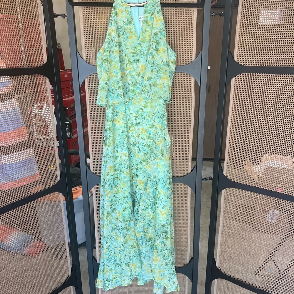 Kensie Green and Blue Sleeveless Floral Dress Size 4